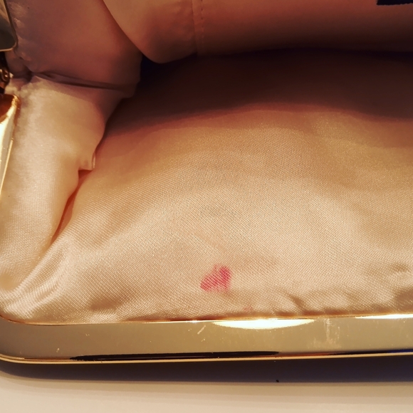 Kate Landry Antique Gold Evening Bag Clutch Purse w Gold Pineapple Clasp - Picture 4 of 5